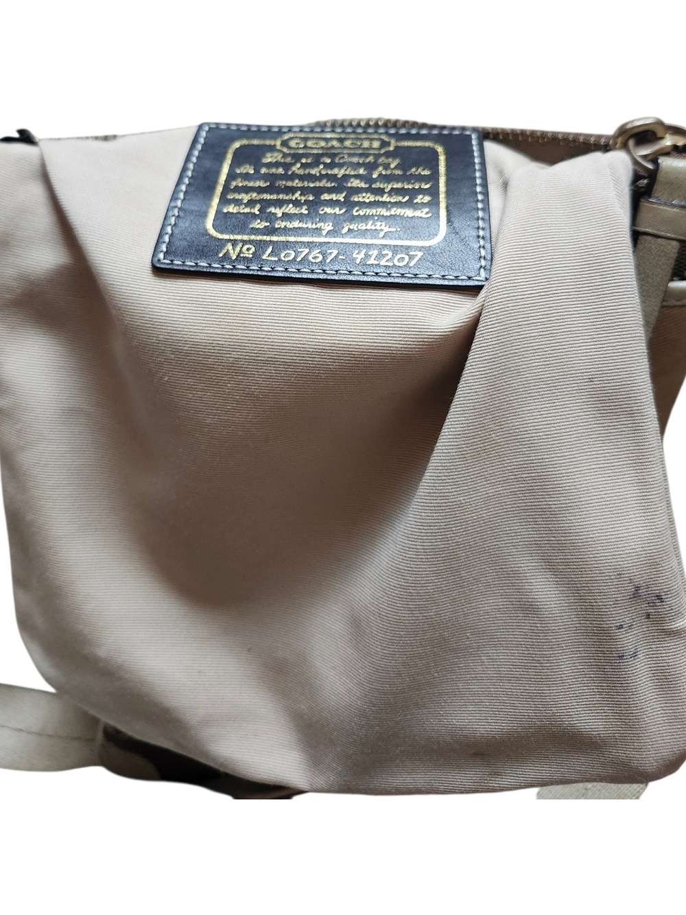 Coach Vintage Signature Stripe Swingpack Crossbody Bag in Beige/Brown - Picture 8 of 9